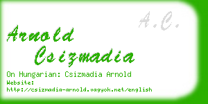 arnold csizmadia business card